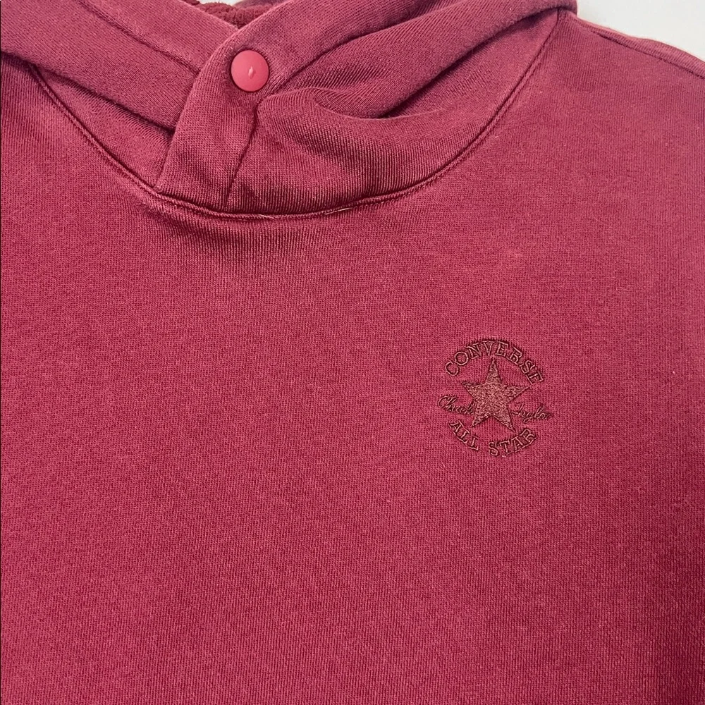 Converse Kids Maroon Red Hoodie Sweatshirt‎ Thick Cozy Warm Girls Size Large